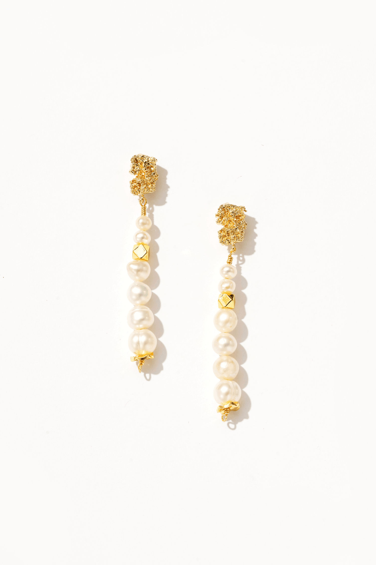 Anastasia Gold Dipped Pearl Earrings