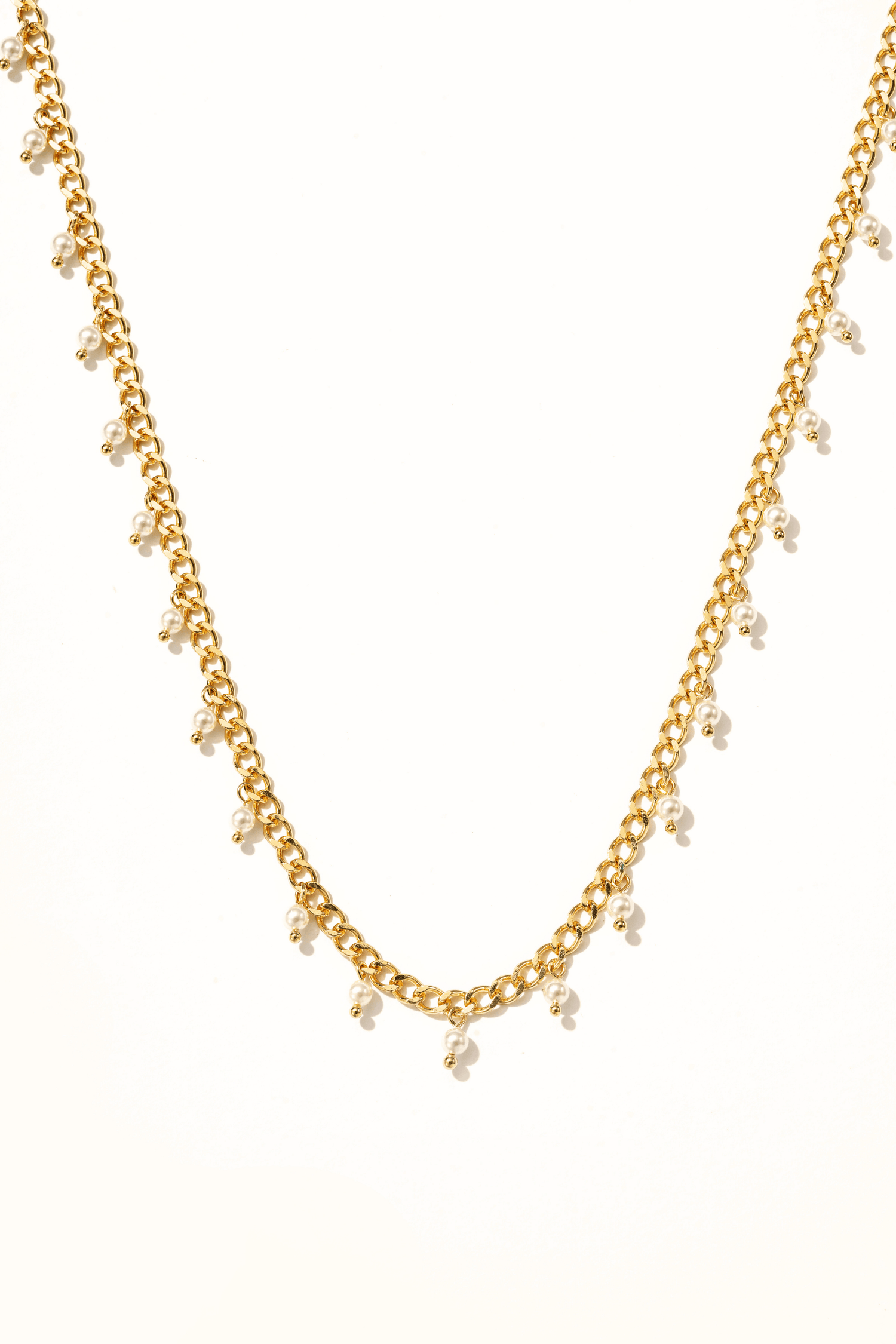Dainty Pearl Charms Chain Necklace