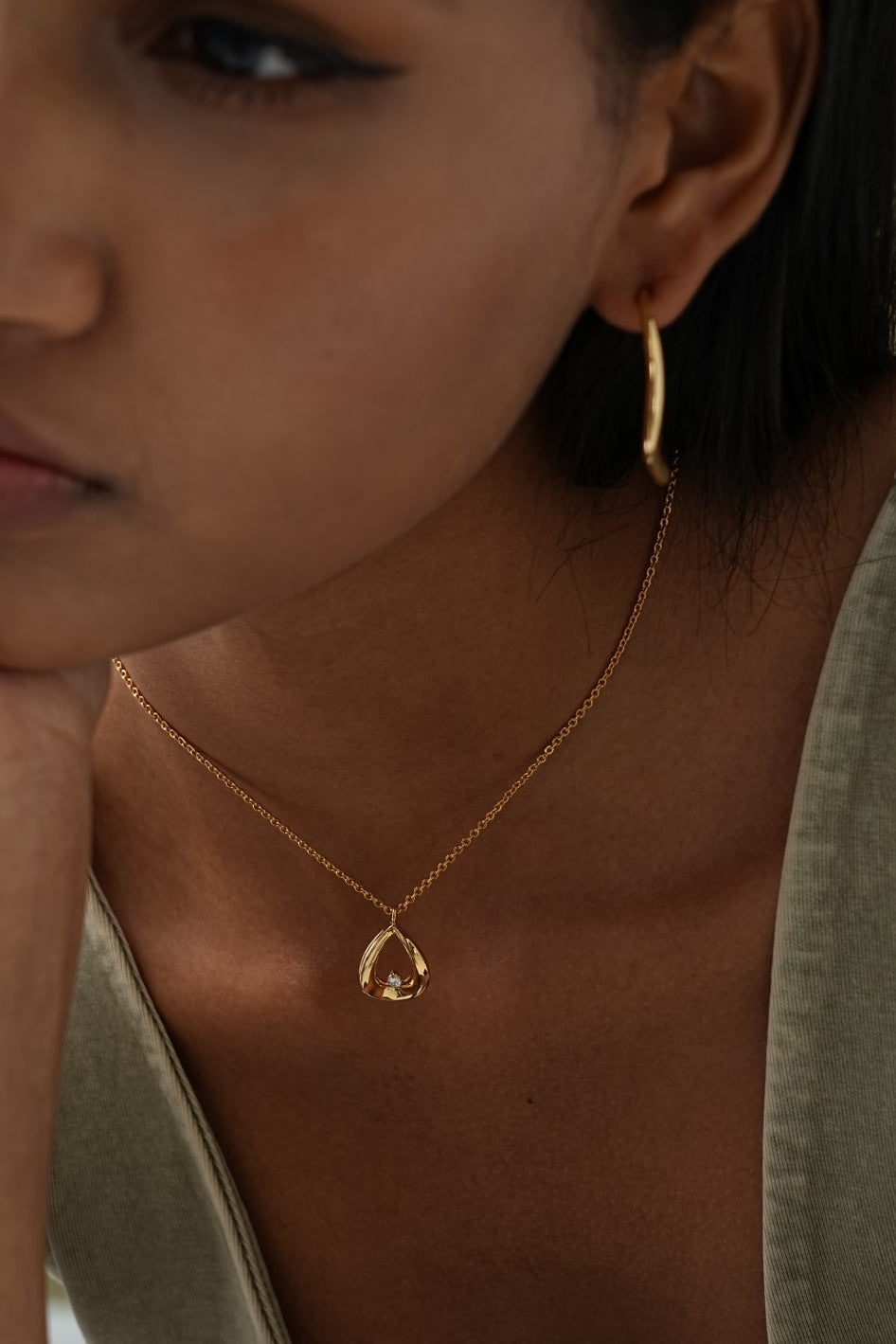 Ember Geometric Huggie Earrings