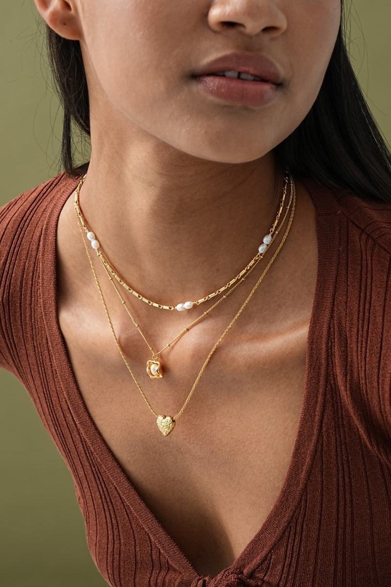 Luxe Encased Pearl Necklace