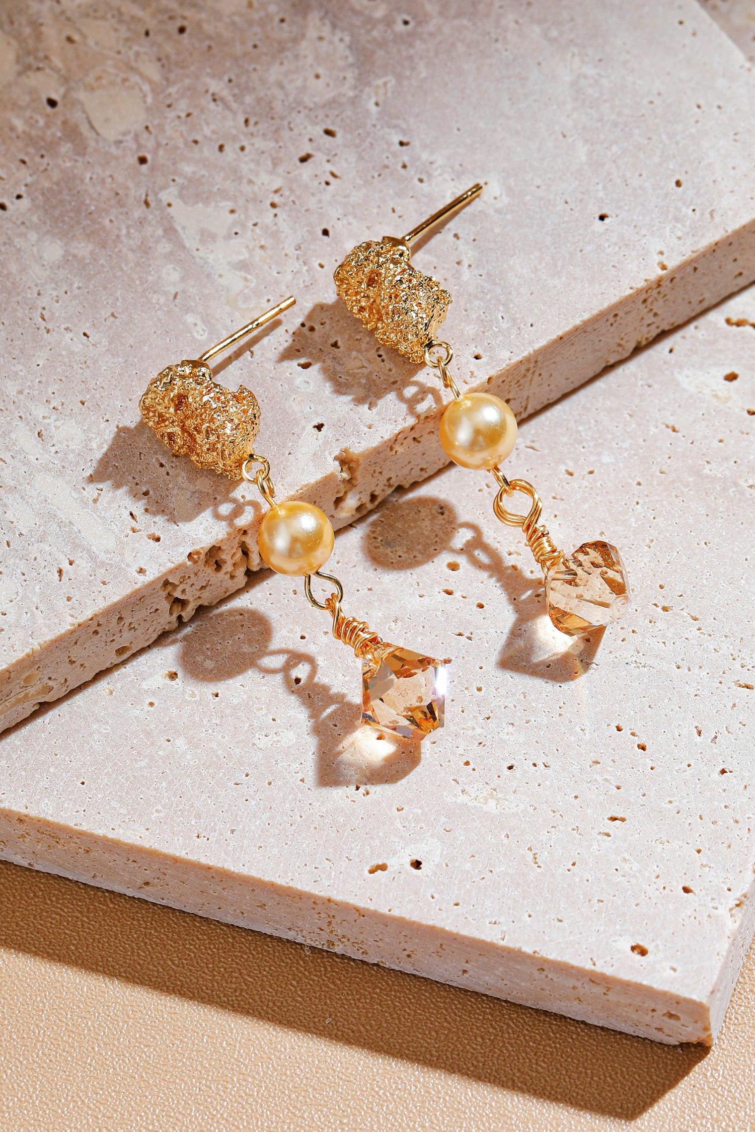 Marina Pearl with Crystal Drop Earrings