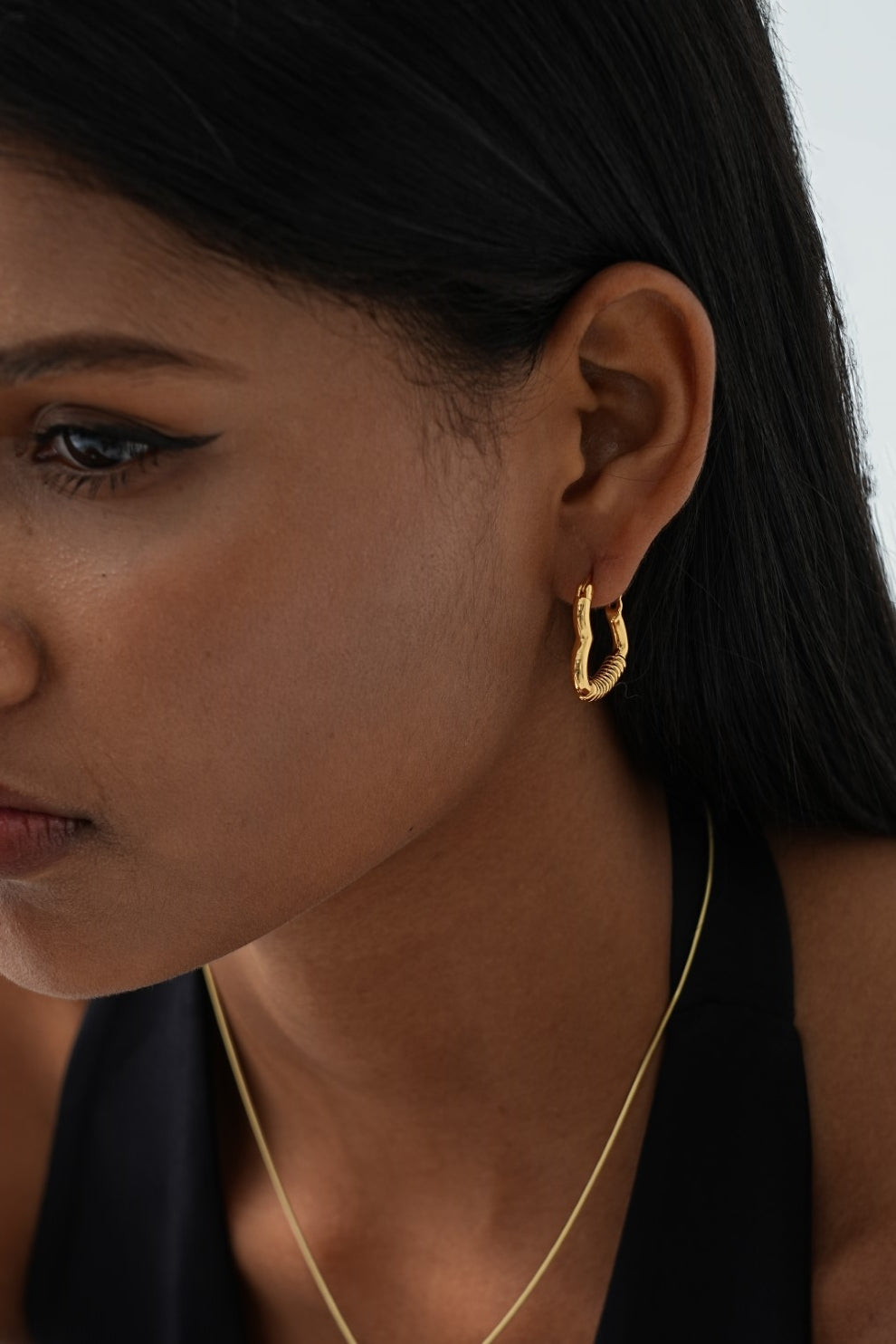 Naia Heart-Shaped Hoop Earrings