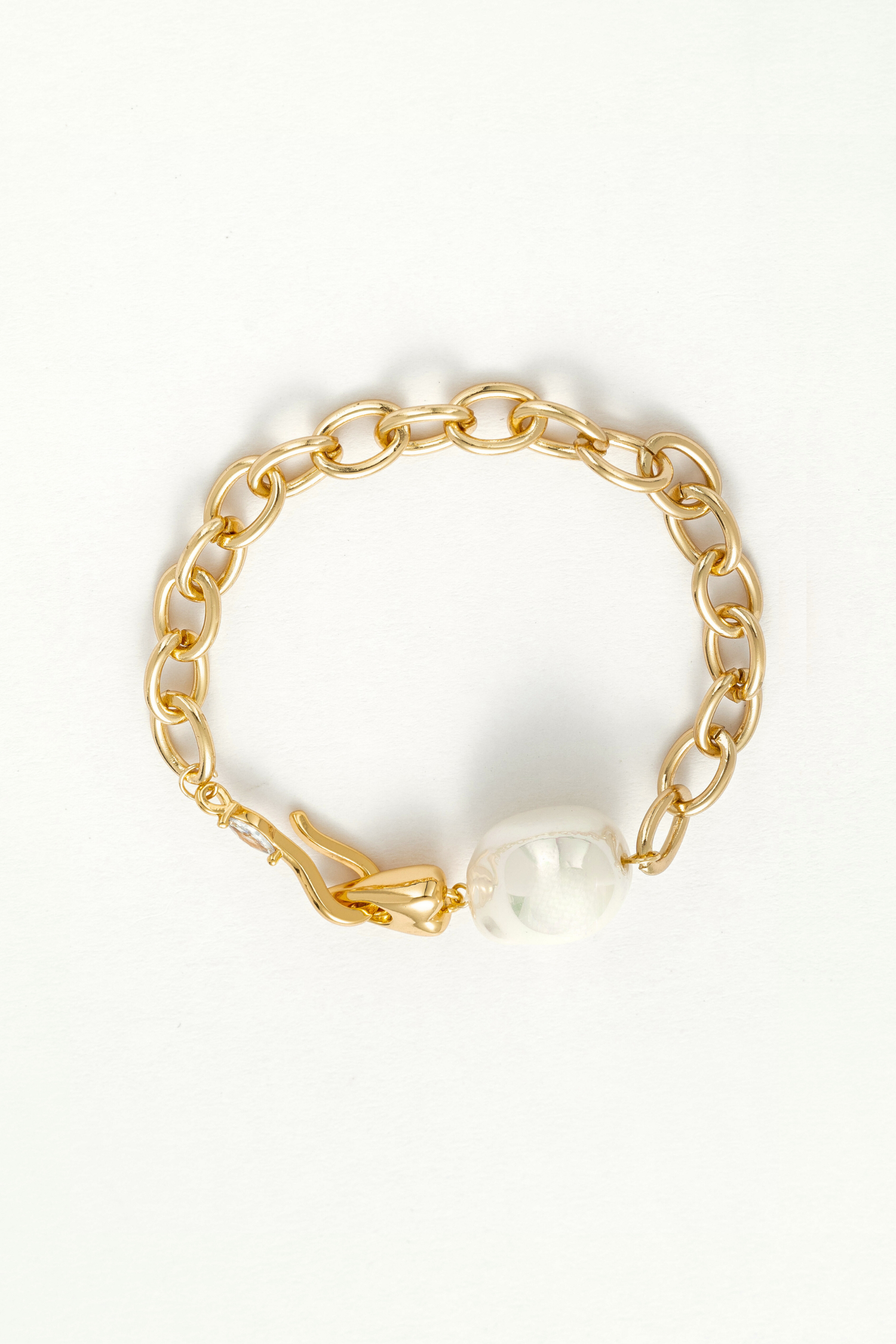 Statement Baroque Pearl Chain Bracelet