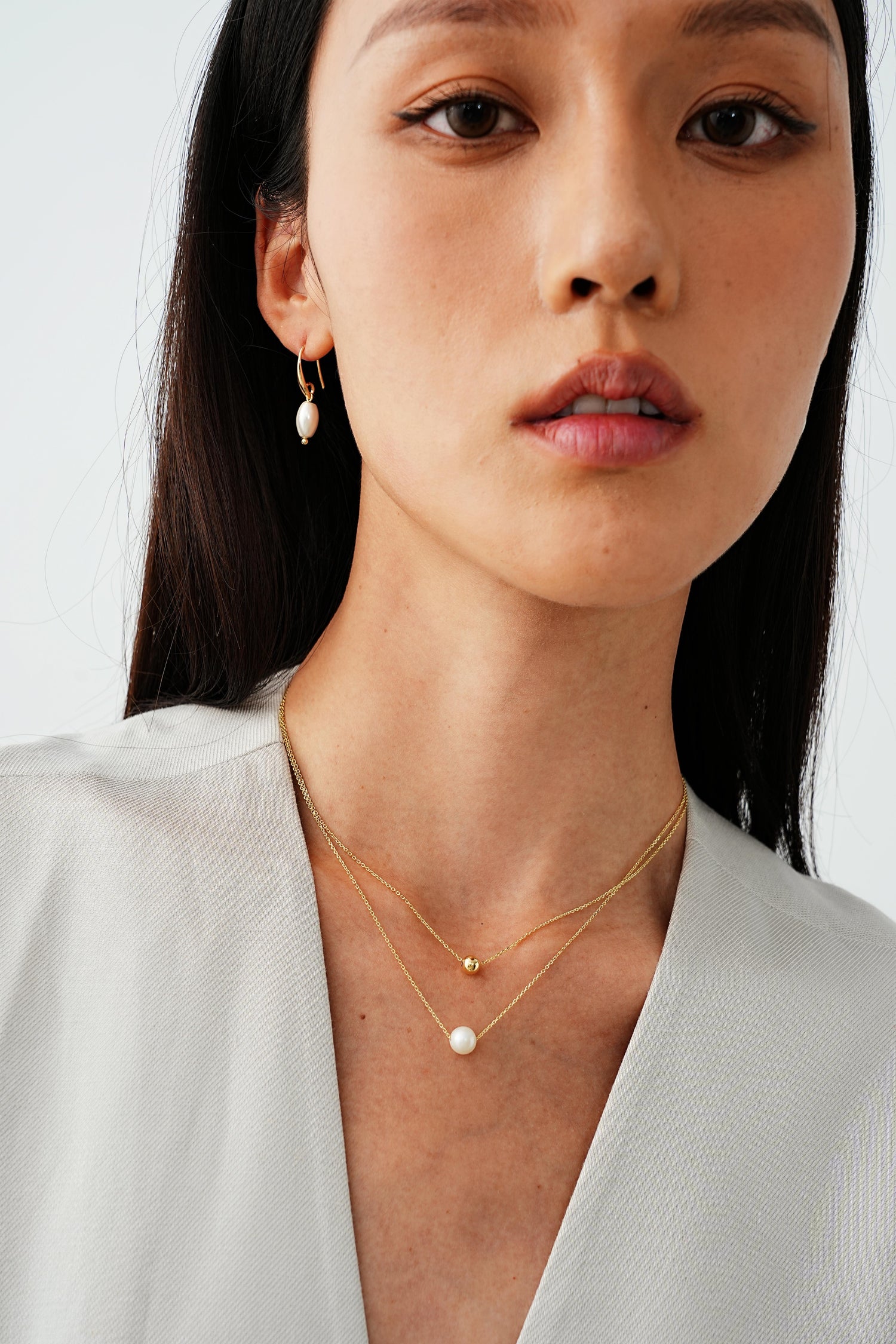 Sleek Pearl Drop Earrings